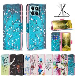 Patronen Gevallen Voor Huawei Mate 60 P50 Honor X6A 90 X50I Pro Plus Lite Portemonnee Lederen Bloem Telefoon Case kleurrijk