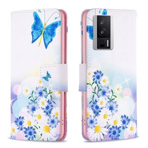 Fundas con patrones para OPPO A17 A57 A76 A36 A96 A54S A55 Realme K10 9i Reno 9 Pro 4G 5G Cartera de cuero con flores funda para teléfono Capa