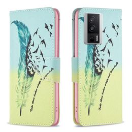 Étuis à motifs pour VIVO Y78 Y27 Y36 Y02 Y02S Y15 Y11 Y12 Y17 Y21 Y33S V21 V21E 4G 5G, portefeuille en cuir à fleurs, housse de téléphone Capa