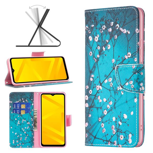 Fundas con patrones para ZTE Blade A52 A31 A41 A520 Sony 1 5 10 III LG K42 K61 K51 K50 K40 Q60, Fundas de cuero con flores para teléfono