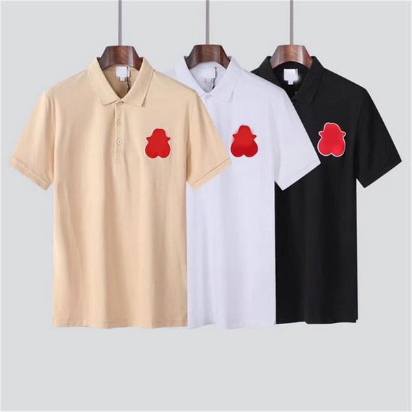 Paul authentique été perle mercerisé coton hommes Polo lettre broderie décontracté solide à manches courtes T-Shirt M-XXXXL