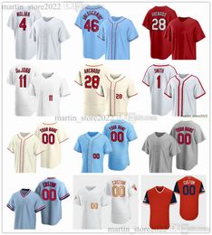 Maillots de baseball 11 Paul DeJong 50 Adam Wainwright 46 Paul Goldschmidt 28 Nolan Arenado Willson Contreras 18 Walker Genesis Cabrera 4 Yadier Molina Carlos Martinez