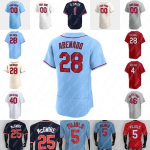 Maillot de baseball Nolan Arenado Lars Nootbaar Walker Willson Contreras Sonny Gray Paul Goldschmidt Yadier Molina Nolan Gorman Miles Mikolas Lance Lynn Ozzie Smith