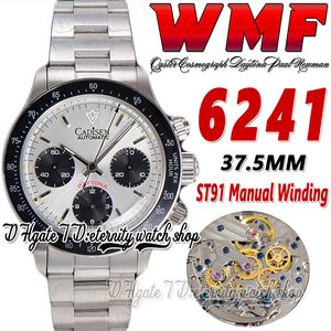 Paul Newman ST91 Chronographe à remontage manuel Montre pour homme WMF wm6241 1967 Rare Vintage Silver Dial Black Subdial OysterSteel Bracelet Super Edition Eternity Watches