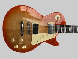 2024 Nieuw!Elektrische gitaar met G-logo, prachtig gevlamd esdoorn, gemaakt in China, mahonie body, palissander toets, in s