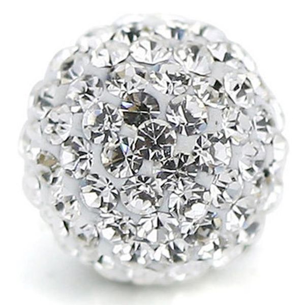 Pave checo Crystal Disco Ball Clay Beads fit Shamballa Jewelry DIY Pulsera Collar 100pcs 10mm White Clear2350