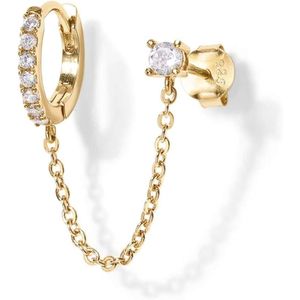 Pavoi14K – boucles d'oreilles chaîne en or pour femmes, double piercing, chaîne pendante, cerceau, zircone cubique, perle, manchette d'oreille