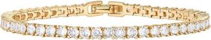 Pavoi 14K GOUD GOLD 3 mm kubieke zirkonia klassieke tennisarmband |Womens Gold Bracelet |Maat 6.5-7,5 inch