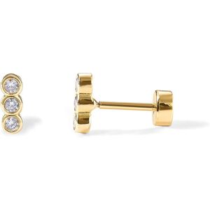 PAVOI 14K verguld massief 925 sterling zilver post-platte achterkant oorknopjes voor dames | Kraakbeen Helix piercing | Zirkonia oorbellen