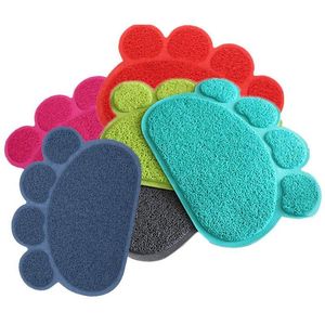 Alfombrilla de alimentación con forma de pata para perros y gatos, suministros para gatos, plato para mascotas, mantel de alimentación de agua, alfombrillas de PVC de 30cm x 40cm, WQ466-WLL