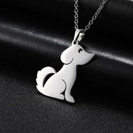 PAW Collier en acier inoxydable pour femmes Pendre chien mignon chiot animal animal de compagnie Coup d'amitié à la mode