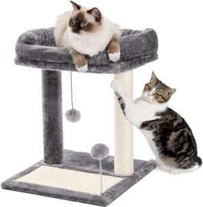 PAWZ Road Cama con poste rascador para gatos, con postes para rascar cubiertos de sisal suave y almohadillas con pelota de juego, ideal para gatitos y gatos