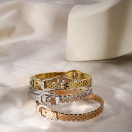 Paxa luxe roestvrijstalen stalen kristallen armband voor vrouwen elegante ontwerpmanchet bangle nieuwe sieraden bruiloftsfeest accessoires