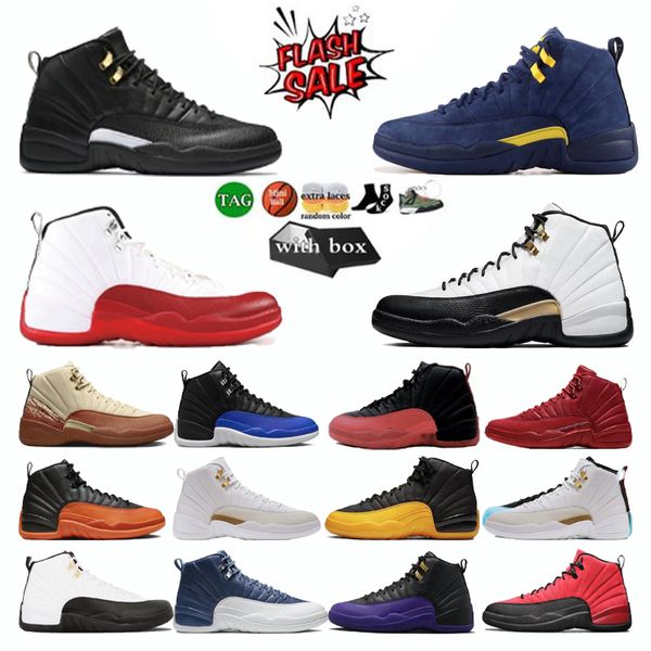 Chaussures de basket-ball 12S Hommes 12 Twist Grind Flu Game University Gold Gamma Blue Dark Concord Royauté Indigo Royal Taxi Français Doernbecher Homme Baskets Taille 40-47