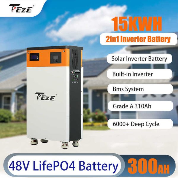 Paiement deux fois 48V 300AH tout en un 15KWH LifePo4 batterie Mobile ESS système d'énergie solaire onduleur MPPT intégré ue pas de taxe