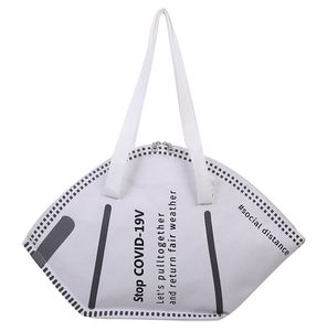 PB0007 mode persoonlijkheid creatieve gezicht masker tas schoudertassen handtas grote capaciteit voor het winkelen zwart wit 2 kleuren