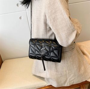 PB0023 mode métal $ gland noir sacs en cuir PU chaîne unique épaule sac de messager sac à main pour les femmes en Stock