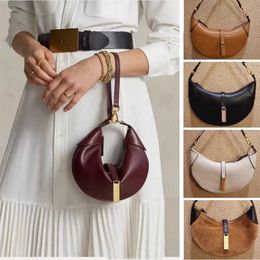 PBag Grote Designer Mini Crescent Bag Suede Leather Ralph Stitching Coffee Half Moon Bag Clutch Handtassen Schoudertassen Paard Tote 240116