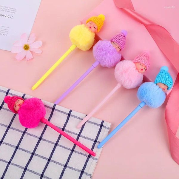 Pc bonbons en peluche poupée Gel stylo Rollerball école fournitures de bureau papeterie mignon Kawaii créatif beaux stylos doux