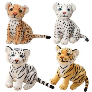Pc cm mooie simulatie tijger luipaard pluche speelgoed kawaii zit dieren poppen gevuld zacht voor kinderen verjaardagscadeaus J220704