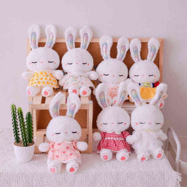 Pc Cm Kawaii Dressing Rabbit Doll Juguete de peluche suave Cuddle Sleeping Mate Susen para niños niñas regalos J220704