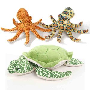 Pc cm simulatie octopus zeeschildpad knuffels knuffels soft dieren marine life poppen creatief kerstcadeau voor kinderen J220704