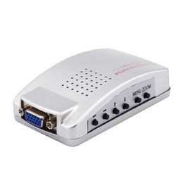 Caja convertidora de PC, adaptador de señal VGA a TV AV RCA, conmutador de vídeo compuesto, compatible con NTSC PAL para computadora