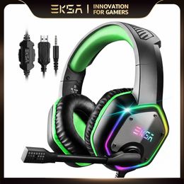 PC Gaming Headset Gamer E1000 USB 7.1 Surround/E1000S 3,5 mm Stereo Wired Hopphones met microfoon voor PS4 Xbox One -laptop