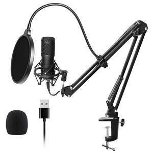 Microphone PC pour téléphone Microphones de jeu pour microphones PC pour chanter Microfone Kit de micro de téléphone karaoké avec carte son