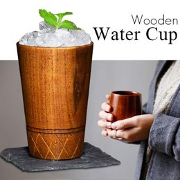 PC Natuurlijke jujube houten beker Japanse stijl houten theekopje water ontbijt bier koffie melksap groen thee drinkwarekopjes schotels schotels