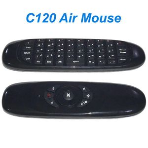 Pc-afstandsbedieningen C120 Gyroscoop Fly Air Mouse 6-assige sensor Android-bediening Mini 2,4 Ghz Draadloos toetsenbord voor Andriod TV Box Drop De Ot7H4