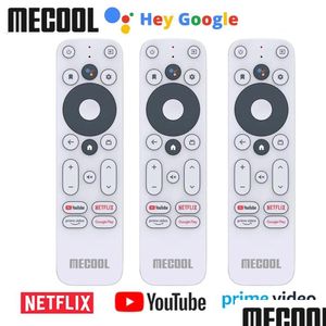 PC Remote Contrôles MECOol KM2 Voice BT Control Remplacement de Certification Netflix Prime Video Play Android TV Box Drop Del Otobq