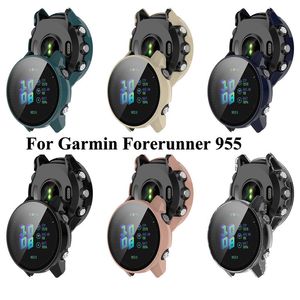 Coque PC et coque en verre trempé pour Garmin Forerunner 955 Smartwatch accessoires pare-chocs cadre protecteur d'écran tout autour