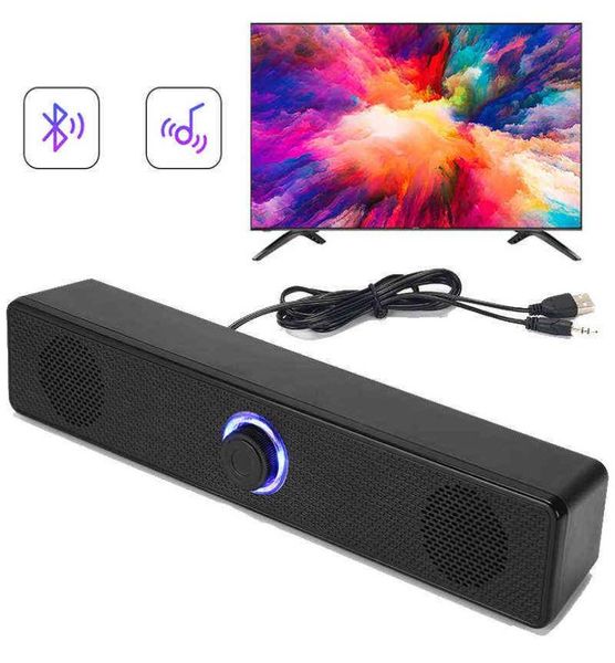 Barra de sonido para PC Altavoz Bluetooth inalámbrico y con cable Barra de sonido alimentada por USB para TV Pc Juegos portátiles Sistema de sonido envolvente de cine en casa H11112756658