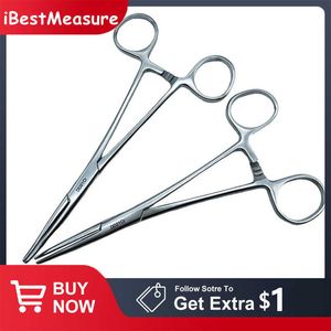 pc Stainless Steel Hemostatic Forceps Surgical Forceps Tool Hemostat Locking Clamps Forceps Fishing Pliers CurvedStraight Tip