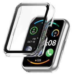 PC + Étui de protection en verre trempé pour Huawei Watch Fit 2 FIT2 Protecteur en plein écran pare-chocs