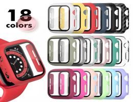 PC -horlogekoffen voor Apple smartwatch 38 mm 40 mm 42 mm 44 mm met gehard glazen schermbeschermer volledige dekking3439441