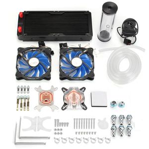 Kit de refrigeración por agua para PC, depósito de bomba de radiador de 240mm, bloque de CPU, tubos rígidos DIY