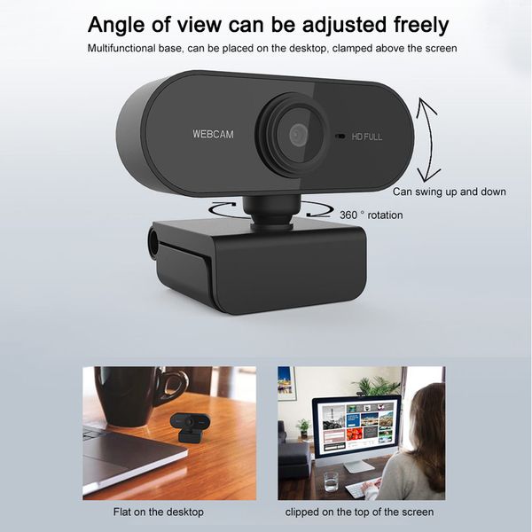 Webcam PC Full HD 1080P caméra de joueur vidéo USB pour ordinateur portable portable caméra Web microphone intégré pour caméra Web Youtube