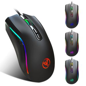 PC Wired Gaming Mice 7200DPI Program Macro Definitie Professionele Gamer-Mices RGB Mouse Optical voor laptop