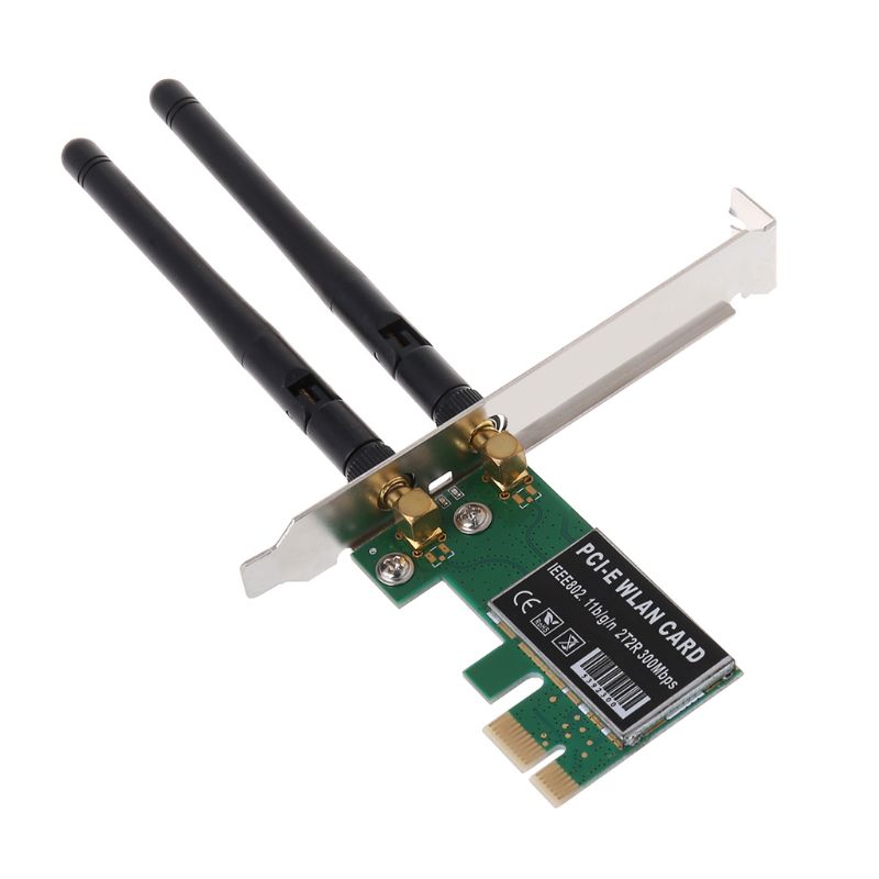 PCI-E 300 Мбит / с беспроводной сетевой карты PCI Express WiFi WLAN Adapter с антеннами для компьютерных аксессуаров PC 2T2R