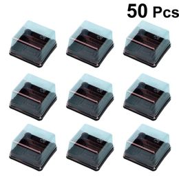 PC's 80G Cake Boxes Plastic Vierkante Maan Tray Gift Packaging Wrap