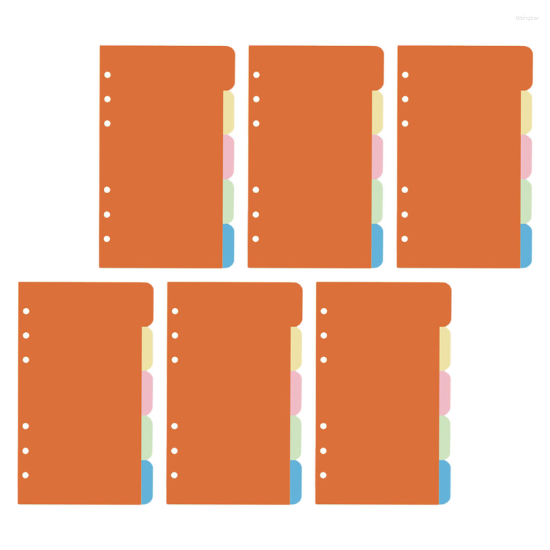 PCS A5 anteckningsbok påfyllning Löst bladbindemedel 3- Ring A6 Pockets Filler Paper Note- Ta systemsidor Separator Färgdelare