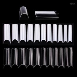 Pc's/tas extra lange valse nagel tips c gebogen volledige dekking nep tip heldere natuur acryl nagels diy salon manicure aanbod prud22