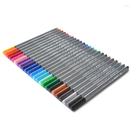 PCS/Box Fashion kleurrijke 24-kleuren 0,4 mm naald-tip fineliner gelpen voor schoolvoorziening van schoolterreinen