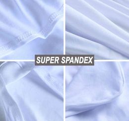 PCS pas cher El White Lycra Spandex Chaise Couverture de mariage Banquet de Noël Banquet de restauration Stretch Polyester Covers2671266