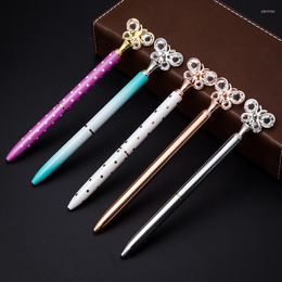 PCS Crystal Butterfly Ball Point Pen Tip Metal Student Office Stationery Writing Black Refill Groothandel