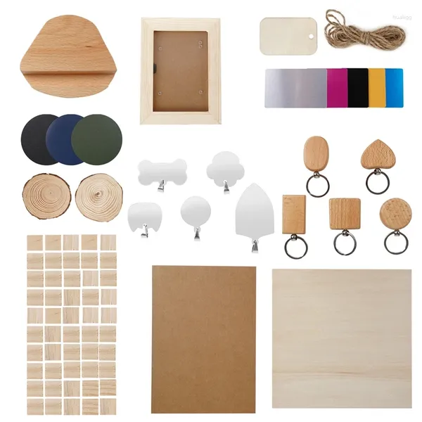 Kit de matériel de graveur, pièce de Test, pendentif en métal, bûche, contreplaqué, ornement artisanal en bois