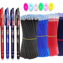 Ensemble de stylos Gel effaçables, 0.5mm, recharge d'encre bleue/noire Kawaii pour l'écriture, fournitures de papeterie pour étudiants de bureau et de retour à l'école