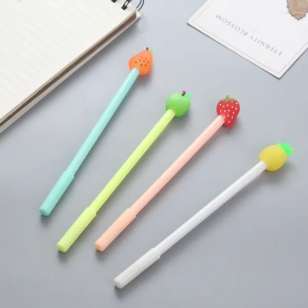 Ensemble de stylos neutres à tête de Fruit, couleur bonbon, qualité pour élèves, écriture, petit cadeau, papeterie Kawaii